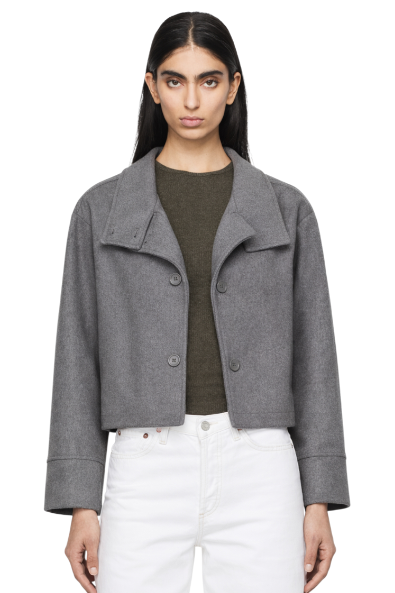 Wool Blend Long Sleeve Outerwear