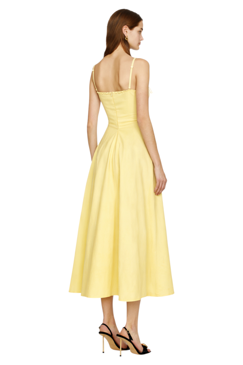 Slit Sleeveless Zip Back Midi Dress