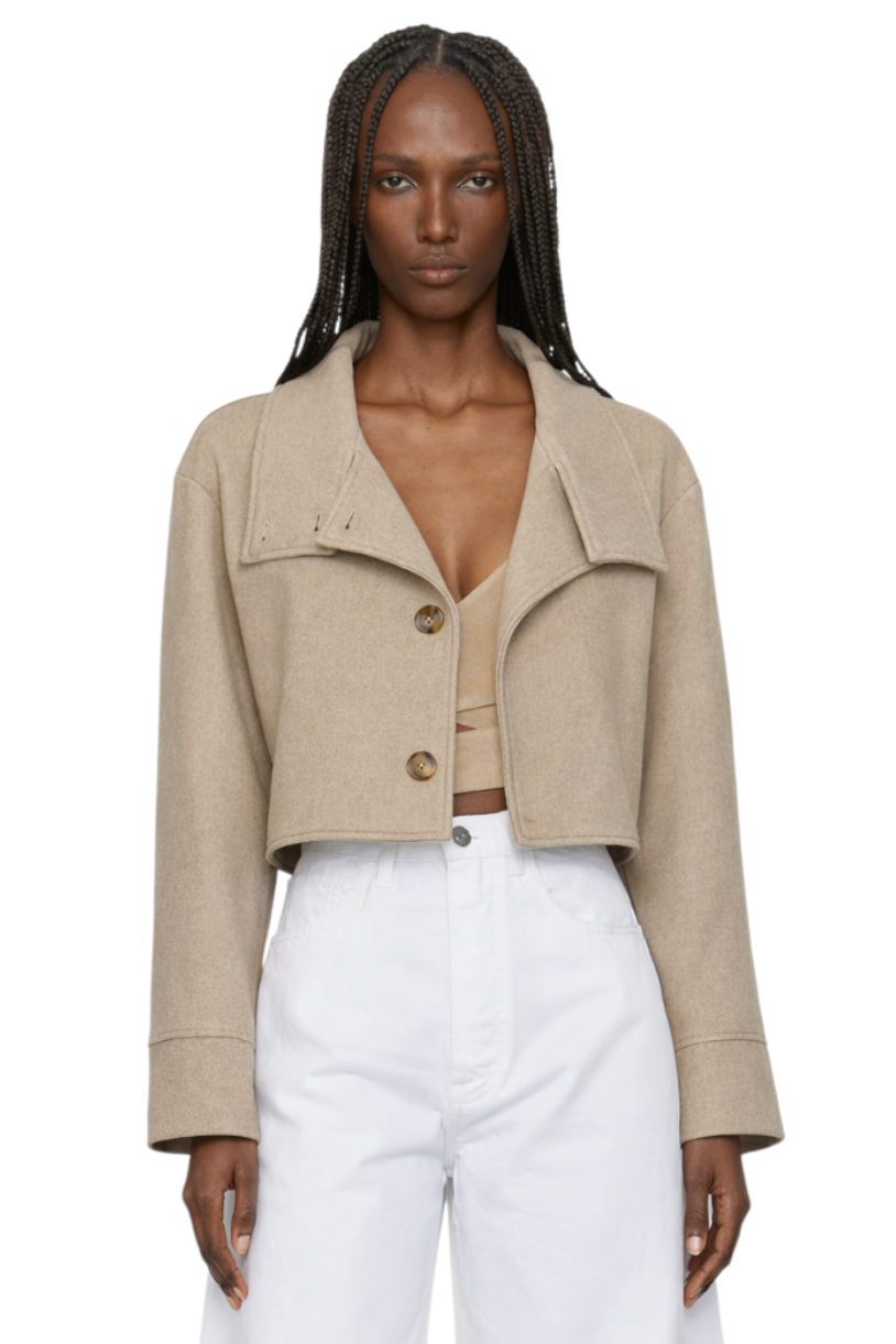 Wool Blend Long Sleeve Outerwear