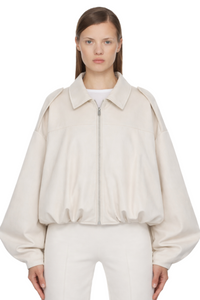 Collared Neck Dropped Shoulder Jacket