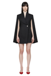 One Button Fitted Mini Blazer Dress with Cape Sleeves