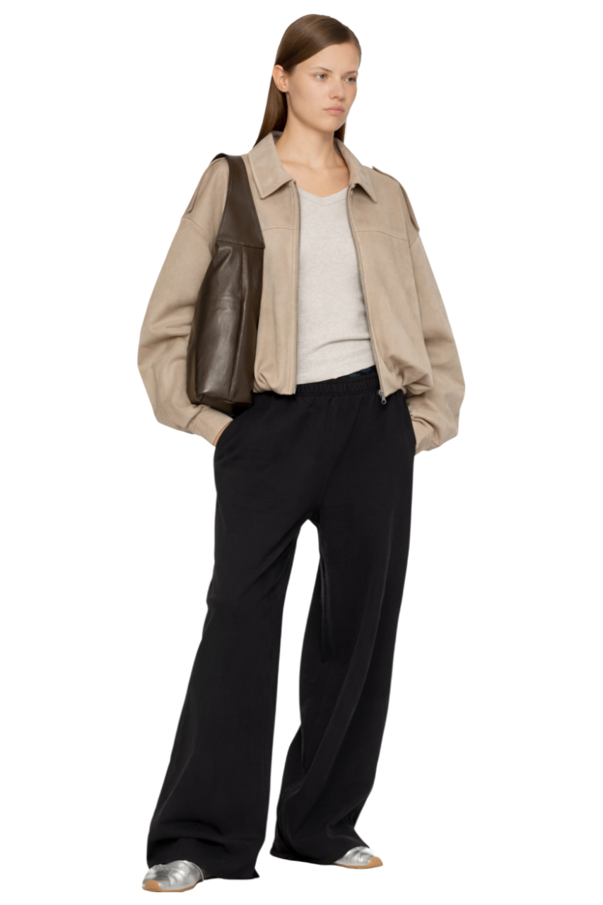 Collared Neck Dropped Shoulder Jacket