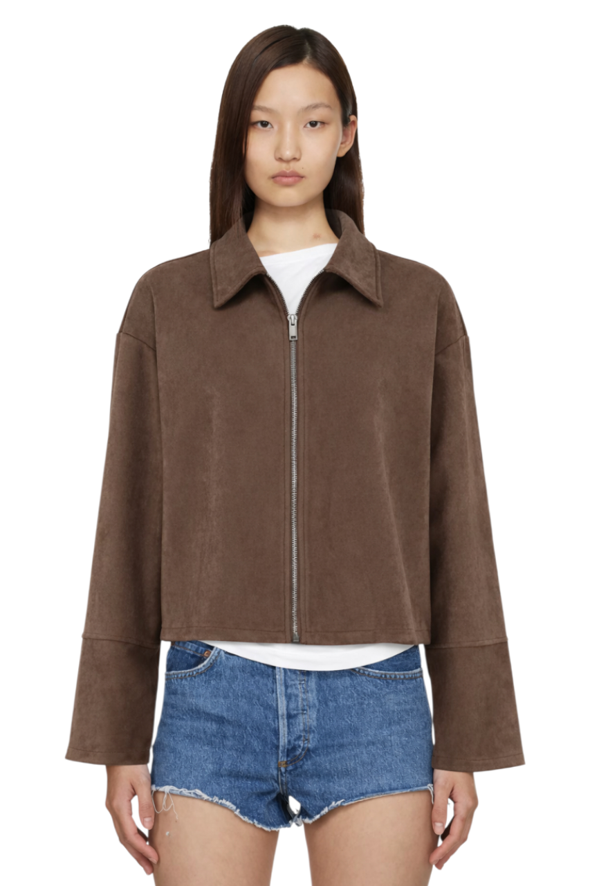 Zip-Up Dropped Shoulder Jacket