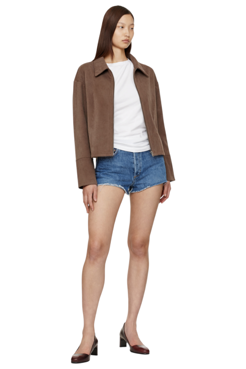 Zip-Up Dropped Shoulder Jacket