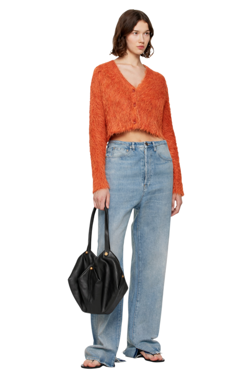 Fluffy Knit Cropped Cardigan