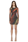 Tie Dye Print Long Sleeve Bodycon Mini Dress